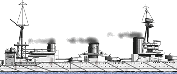 Корабль HMS New Zealand [Battlecruiser) (1916) - чертежи, габариты, рисунки